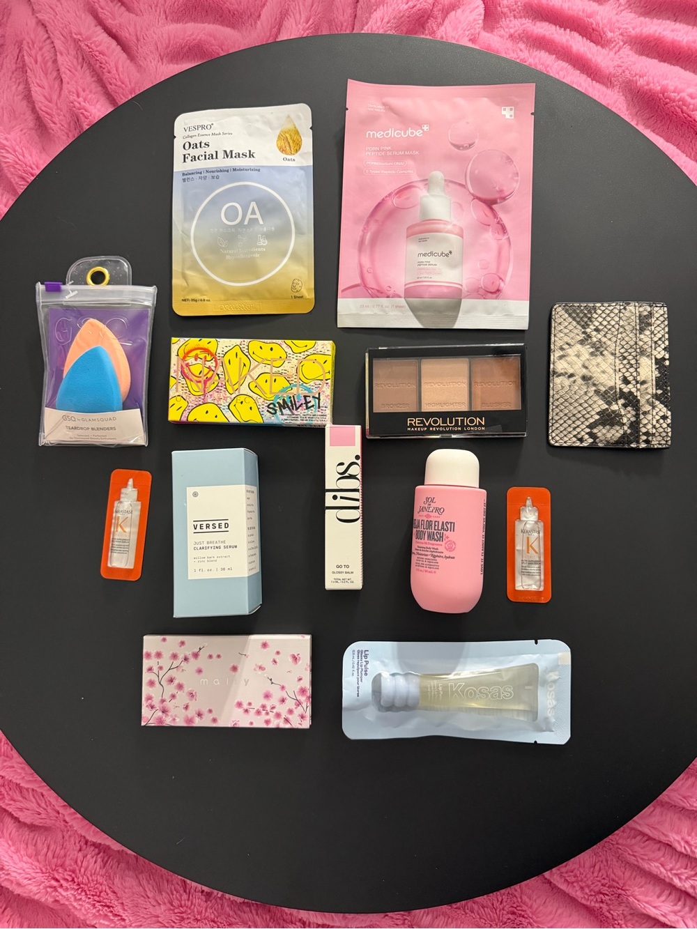 Beauty Bundle - Assorted Skincare & Makeup (Pink, Yellow, Black, White)